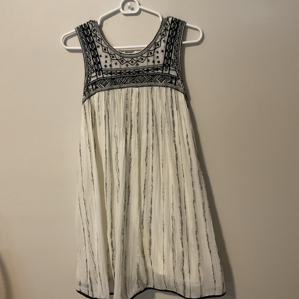 Free People black/cream beaded Boho dress